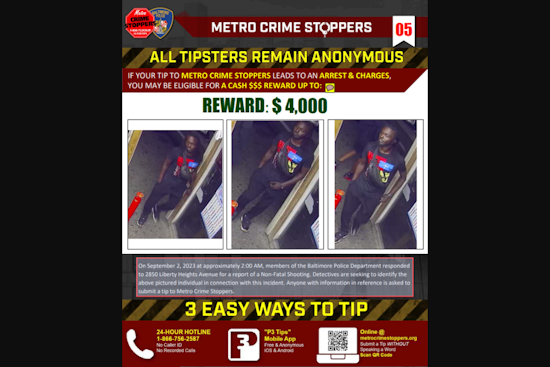 Baltimore Police Seek Public Help to Identify Person of Interest in 2023 Non-Fatal Shooting on Liberty Heights Avenue