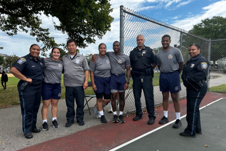 Boston Police and Local Youths Team Up for Friendly Kickball and Basketball Games in Dorchester
