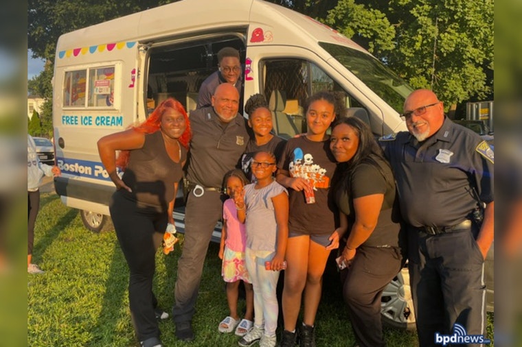 Boston Police Sweeten Community Relations with Ice Cream and Music at Fallon Field Concert