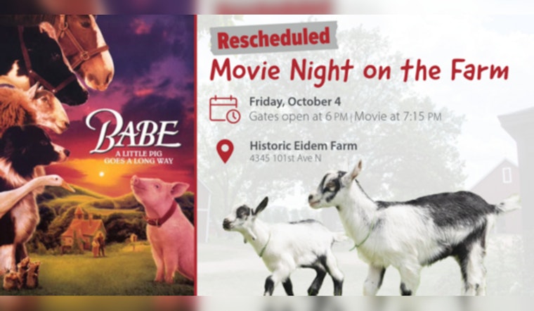 Brooklyn Park's "Movie Night on the Farm" Rescheduled to October 4 Due to Weather Concerns