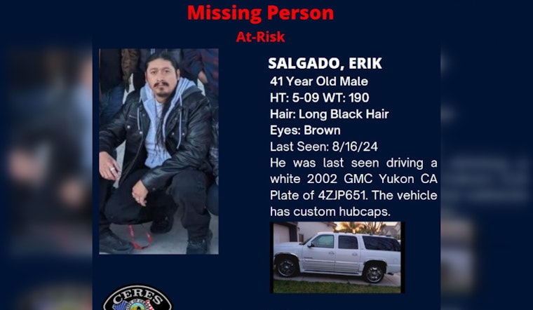 Ceres Police Seek Public's Aid in Locating At-Risk Missing Man, Erik Salgado
