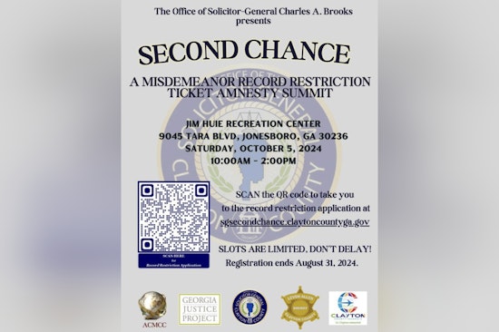 Clayton County Announces 'Second Chance' Summit for Misdemeanor Record Restriction on October 5