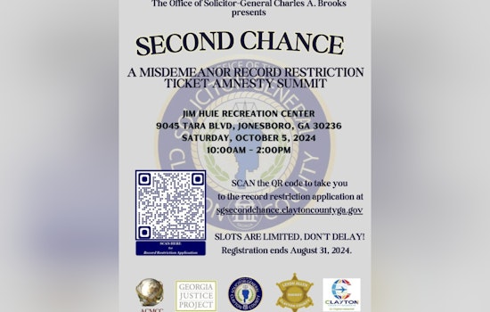 Clayton County Announces 'Second Chance' Summit for Misdemeanor Record Restriction on October 5