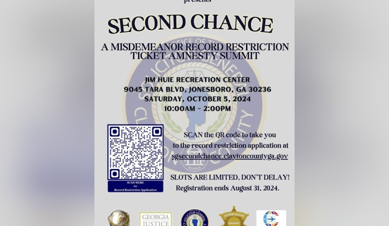 Clayton County Announces 'Second Chance' Summit for Misdemeanor Record Restriction on October 5