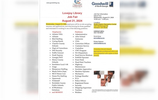 Clayton County Library System and Goodwill Partner for "Lovejoy Library Job Fair" in Hampton