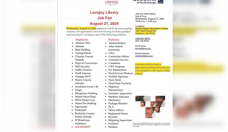 Clayton County Library System and Goodwill Partner for "Lovejoy Library Job Fair" in Hampton