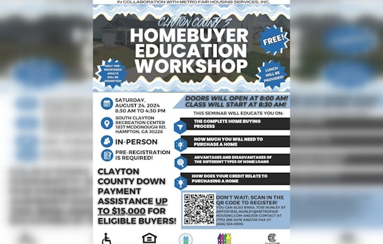 Clayton County Partners with Metro Fair Housing for Free Homebuyer Education Workshop in August