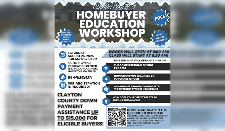 Clayton County Partners with Metro Fair Housing for Free Homebuyer Education Workshop in August