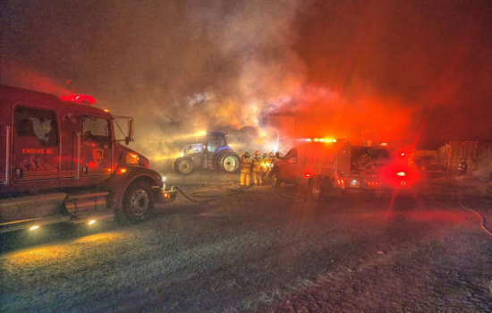 Community on Alert as Fire Engulfs Hay Barn in Tremonton, Agencies Respond to Protect Area