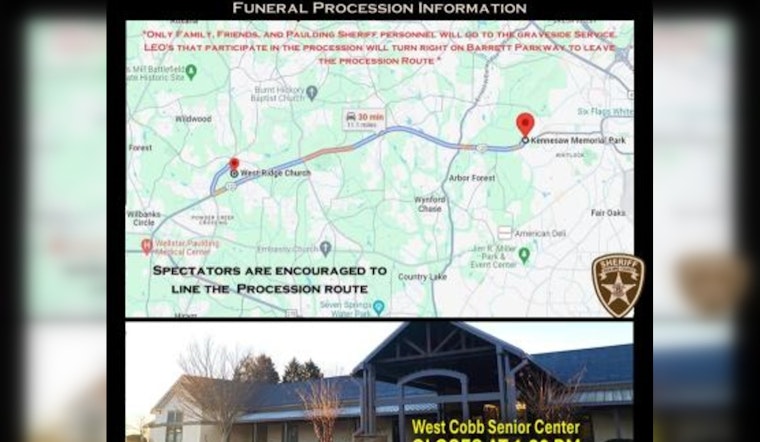 Community to Honor Fallen Paulding County Deputy with Procession Through West Cobb, Expecting Traffic Delays