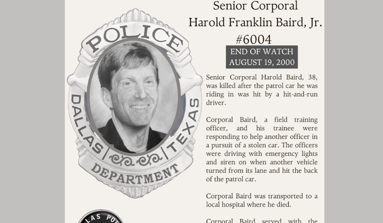 Dallas Police Department Honors the Late Senior Corporal Harold Franklin Baird, Jr. with Heartfelt Online Tribute