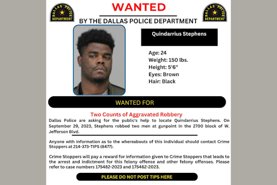 Dallas Police Department Seeks Help from Public in Locating Wanted Individual Quindarrius Stephens