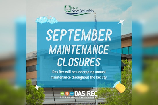 Das Rec in New Braunfels Adjusts Sunday Hours, Pools Closed September 7-9 for Maintenance