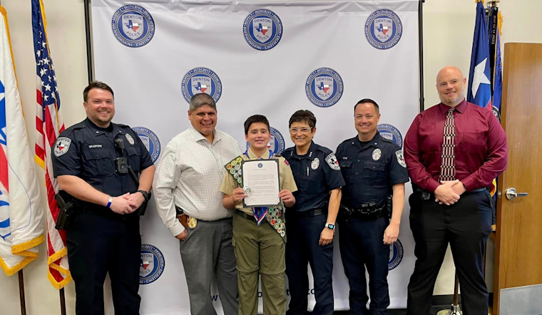 Denton Celebrates Local Teen Joey Tobin's Rise to Eagle Scout Rank, Recognized by Police Chief for Community Service