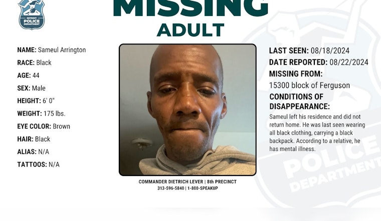 Officials Seek Public's Help in Locating Missing 44-Year-Old Man with Mental Illness
