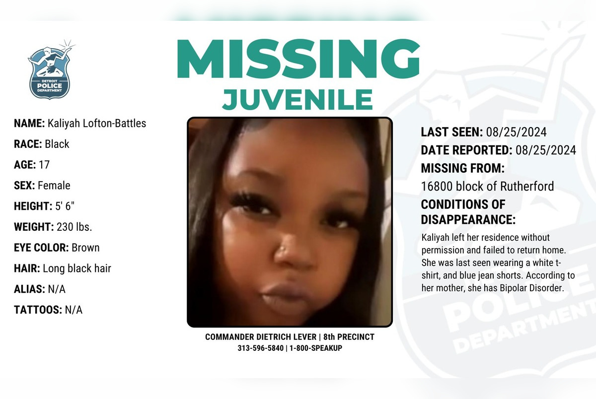 Detroit Police Appeal for Help to Find Missing Teenager with Bipolar
