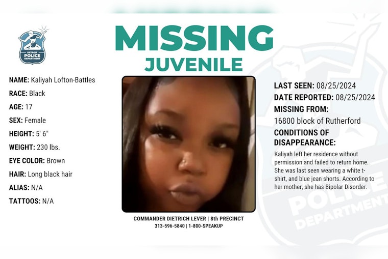 Detroit Police Appeal for Help to Find Missing Teenager with Bipolar Disorder