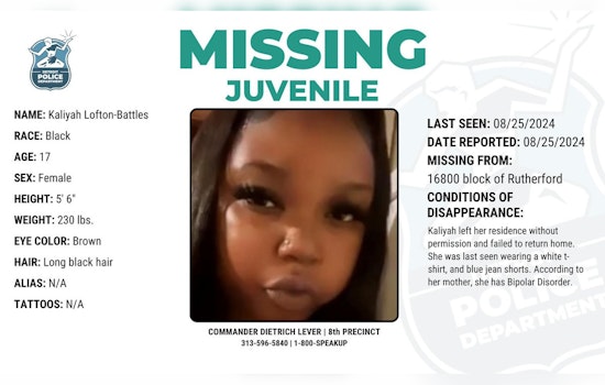 Detroit Police Appeal for Help to Find Missing Teenager with Bipolar Disorder