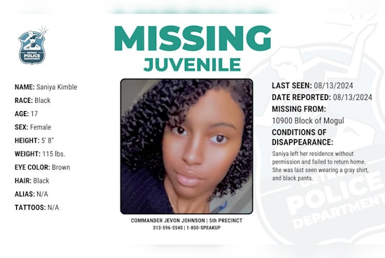 Detroit Police Seek Community Help to Find Missing 17-Year-Old Saniya Kimble