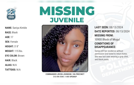 Detroit Police Seek Community Help to Find Missing 17-Year-Old Saniya Kimble