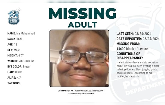 Detroit Police Seek Help to Locate Missing 18-Year-Old with Autism Last Seen on West Side