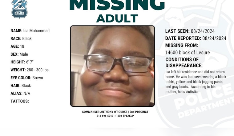 Detroit Police Seek Help to Locate Missing 18-Year-Old with Autism Last Seen on West Side