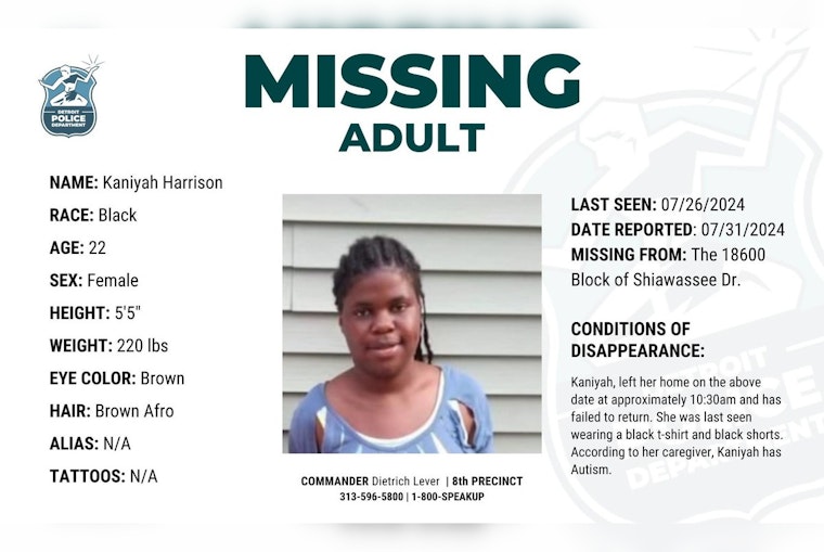 Detroit Police Seek Public Aid in Search for Missing 22-Year-Old Woman with Autism