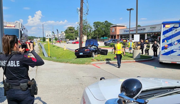 Driver Hospitalized, Eastbound Lanes Closed on Louetta Road in North Harris County After Crash with Utility Pole