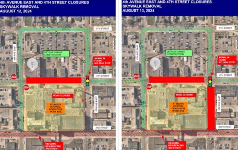 Duluth Drivers Diverted: St. Mary's Medical Center Demolition Spurs East Fourth Street Closure