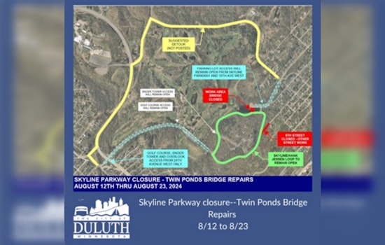 Duluth's Skyline Parkway near Twin Ponds to Close for Bridge Repairs Starting August 12
