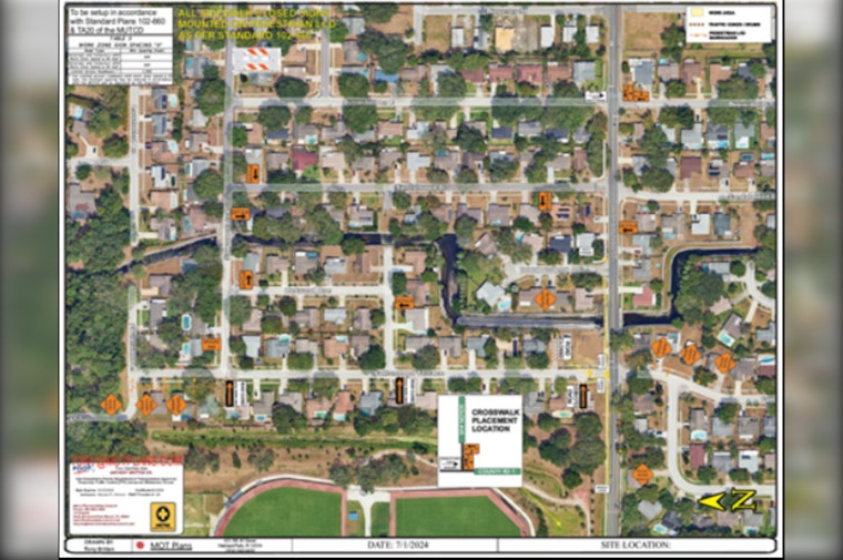 Dunedin Drivers Warned of Road Closure at Cottonwood Terrace Beginning August 15 for Lift Station Project
