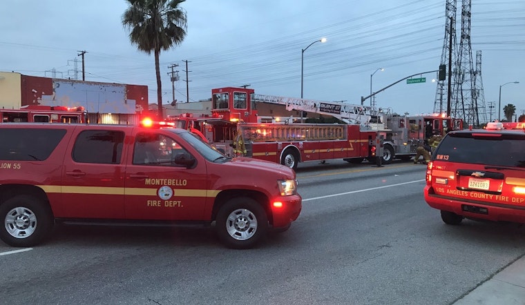 Firefighter Injured as Multiple Agencies Battle 3-Alarm Warehouse Inferno in Montebello