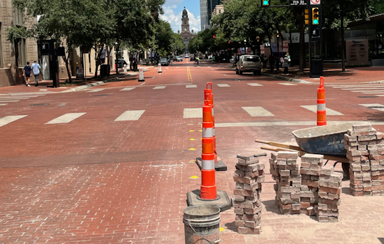 Fort Worth Main Street Brick Renovation Leads to Temporary Lane Closures and Traffic Shifts