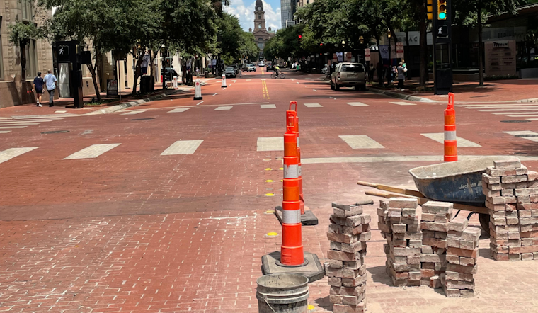 Fort Worth Main Street Brick Renovation Leads to Temporary Lane Closures and Traffic Shifts