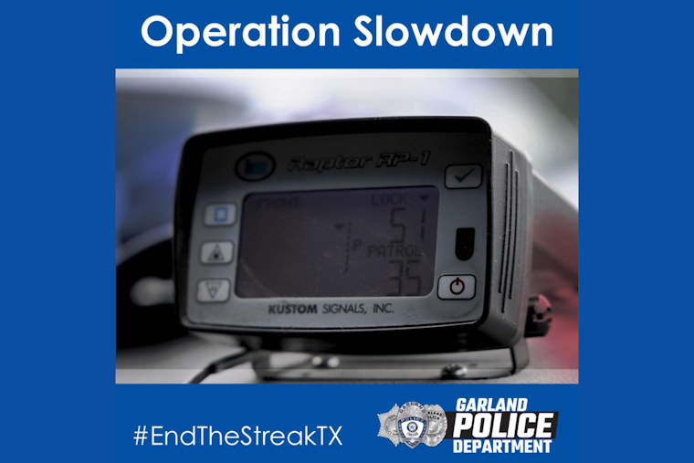 Garland Police Issue Over 600 Citations in "Operation Slowdown" to Combat Speeding and Enhance Road Safety