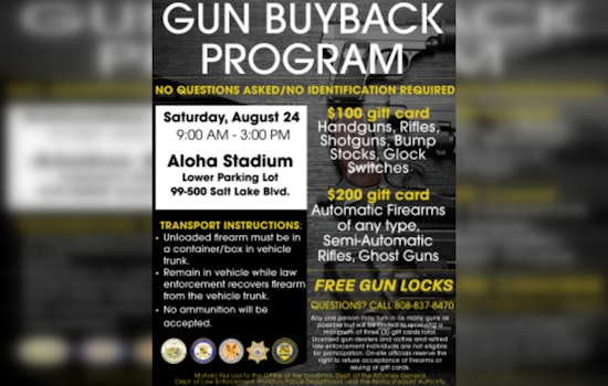 Hawaii's Law Enforcement to Host Gun Buyback at Aloha Stadium, Participants to Receive Foodland Gift Cards