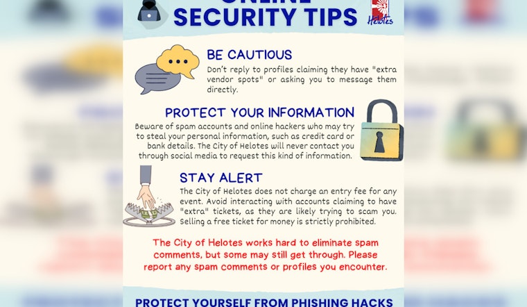 Helotes Authorities Alert Community to Rise in Social Media Phishing Scams Targeting Local Events