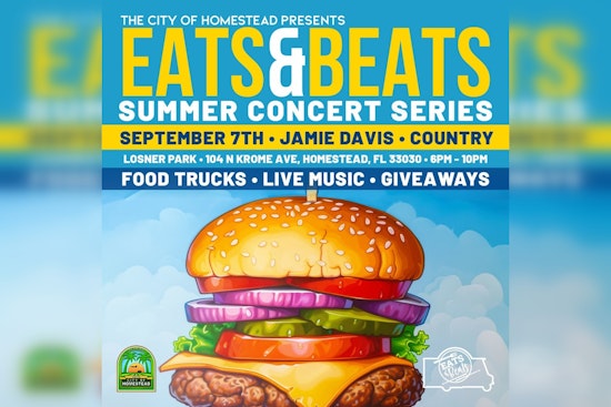 Homestead's Eats & Beats Series Finale Features Country Star Jamie Davis for a Free Concert at Losner Park