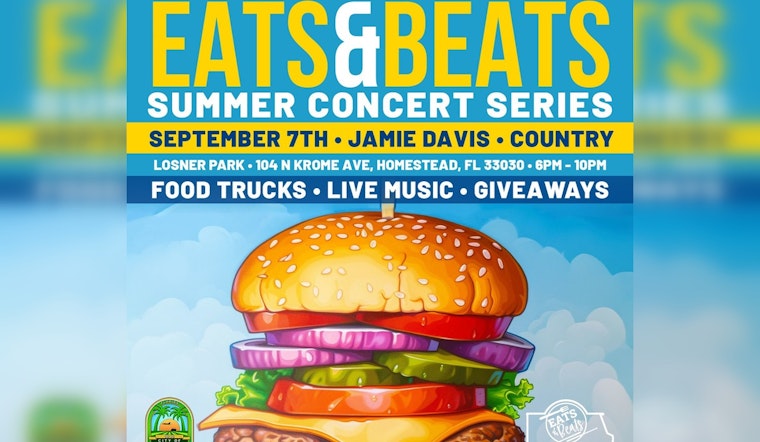 Homestead's Eats & Beats Series Finale Features Country Star Jamie Davis for a Free Concert at Losner Park