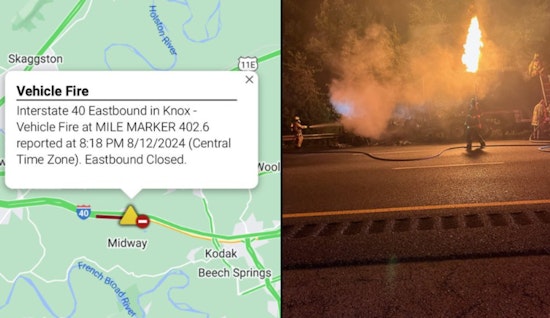 I-40 East Lanes Reopen After Commercial Vehicle Fire in Knox County Causes Major Delays