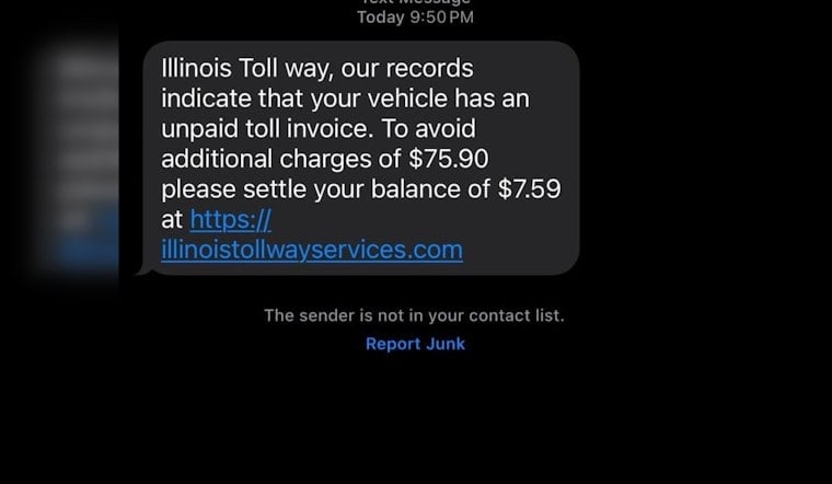 Illinois Drivers Alert, Officials Warn Against 'Tollway Services' Phishing Scam via 438 Area Code Texts