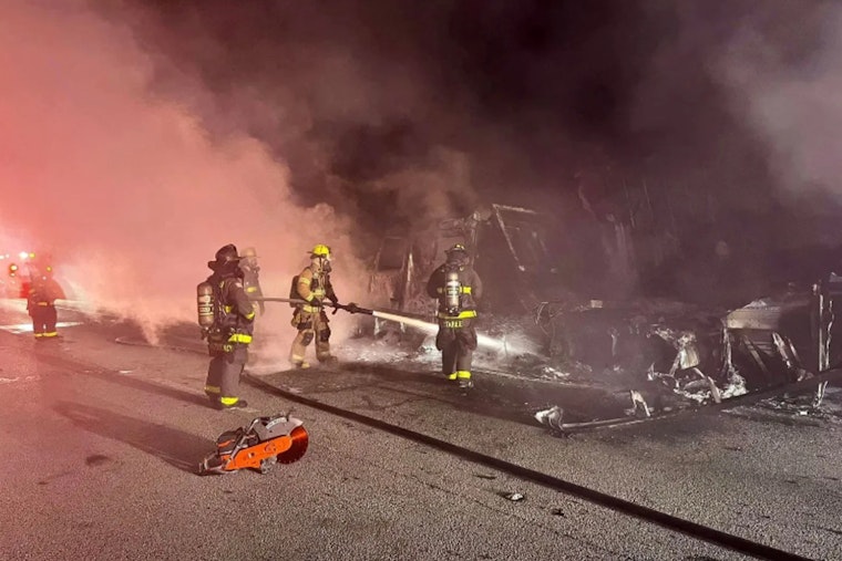 Indian River and St. Lucie Firefighters Extinguish Early Morning Semi-Truck Blaze on Florida's Turnpike