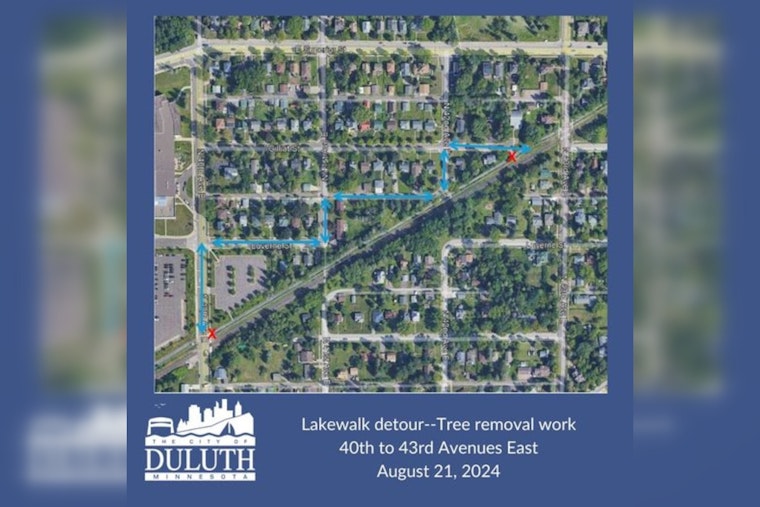 Lakewalk Section in Duluth to Close for Tree Removal on Wednesday