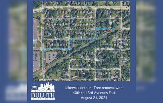 Lakewalk Section in Duluth to Close for Tree Removal on Wednesday