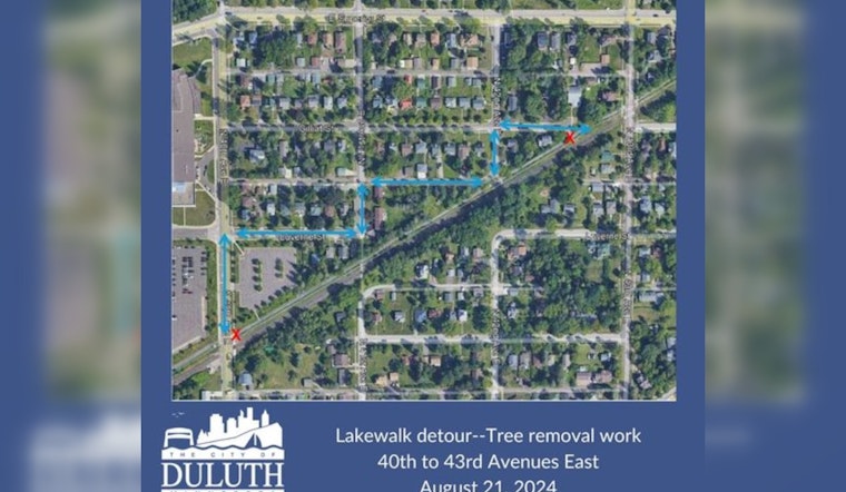Lakewalk Section in Duluth to Close for Tree Removal on Wednesday
