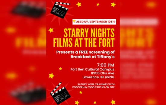 Lawrence Lights Up with Free Outdoor Screening of "Breakfast at Tiffany's" at Fort Ben Cultural Campus