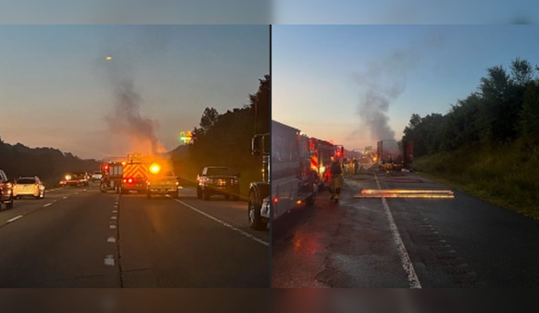 Lenoir City Authorities Respond to Semi-Truck Blaze on I-40, No Injuries Reported