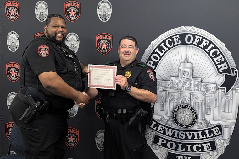 Lewisville Celebrates Officer Milton's Five Years of Dedicated Service to the Community