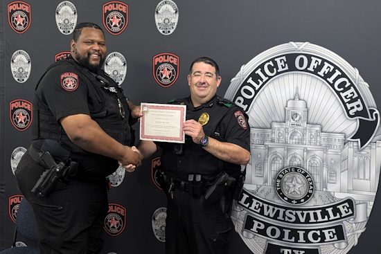 Lewisville Celebrates Officer Milton's Five Years of Dedicated Service to the Community