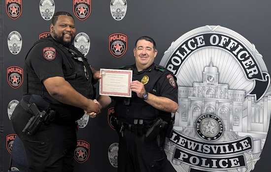 Lewisville Celebrates Officer Milton's Five Years of Dedicated Service to the Community